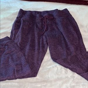 Purple drawstring joggers